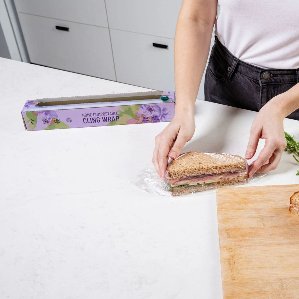 Home Compostable Cling Wrap. Keeps Food Fresh & Safe.
