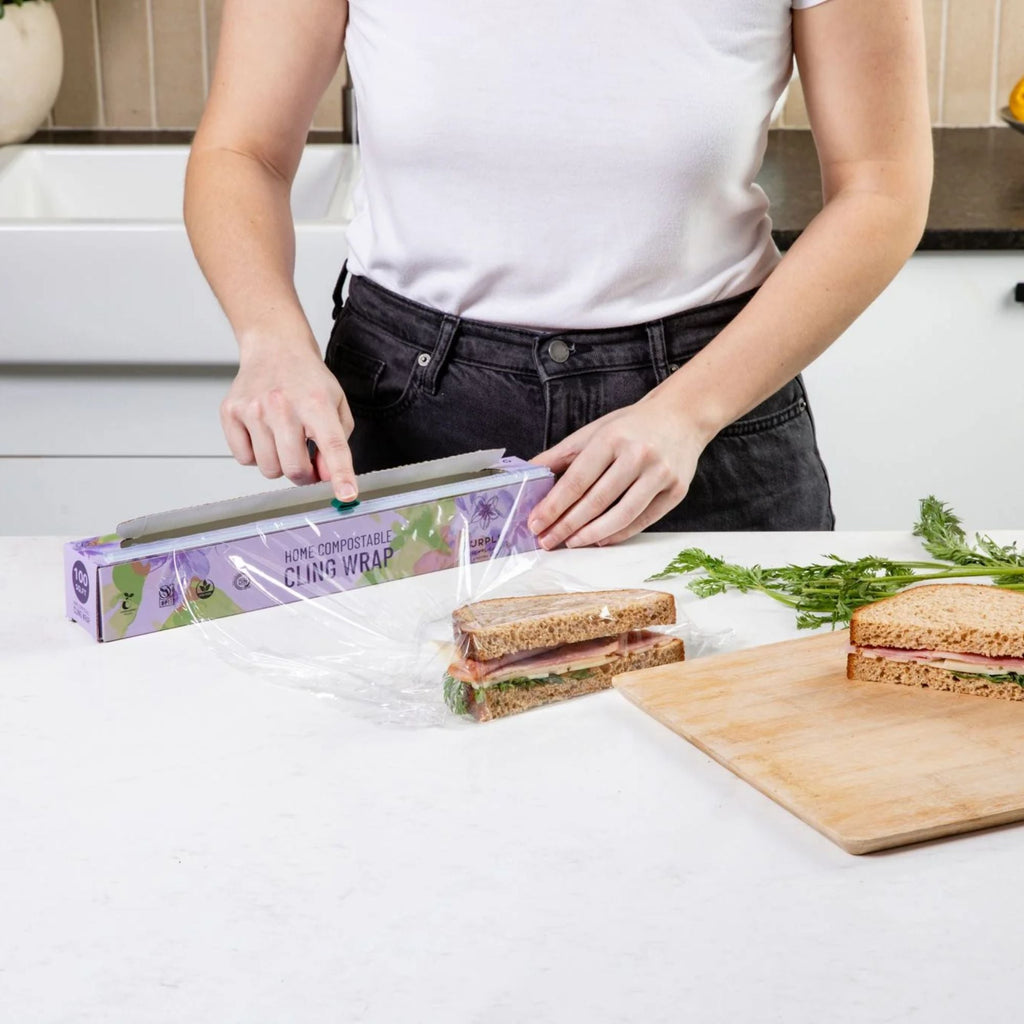 Home Compostable Cling Wrap. Keeps Food Fresh & Safe.