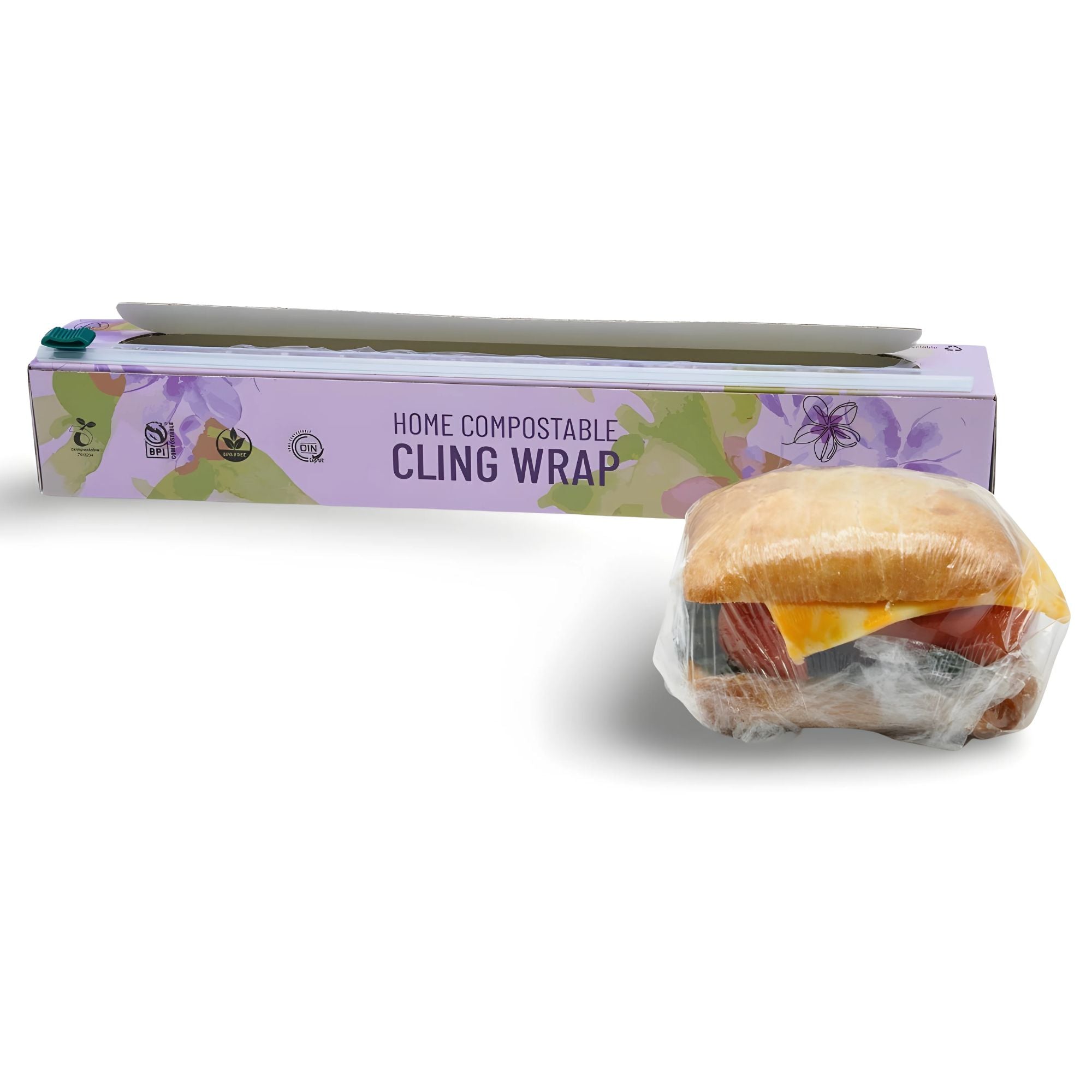 Home Compostable Cling Wrap. Keeps Food Fresh & Safe.