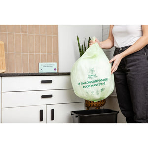 Compostable Kitchen Garbage Bags – 13 Gallon & 3 Gallon Sizes. Durable & Leak Proof