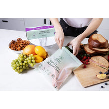 Load image into Gallery viewer, Compostable Resealable Bags. Eco-Friendly &amp; Durable. Snack, Sandwich, Quart &amp; Gallon Sizes