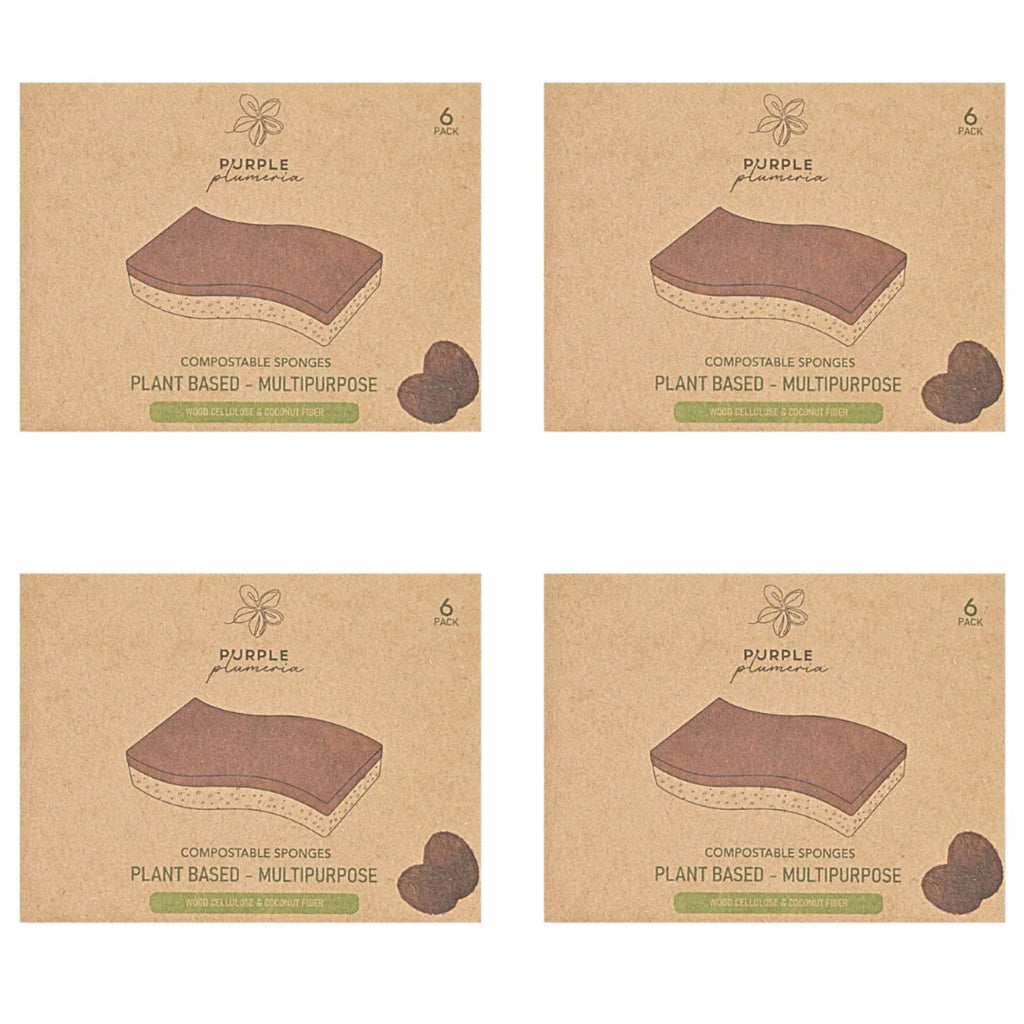 Compostable Dish Sponges: Plastic-Free & Eco-Friendly. Cellulose & Coconut fiber