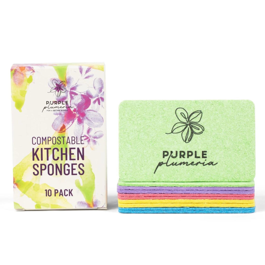 Compostable Dish Sponges: Plastic-Free & Eco-Friendly. Cellulose & Coconut fiber