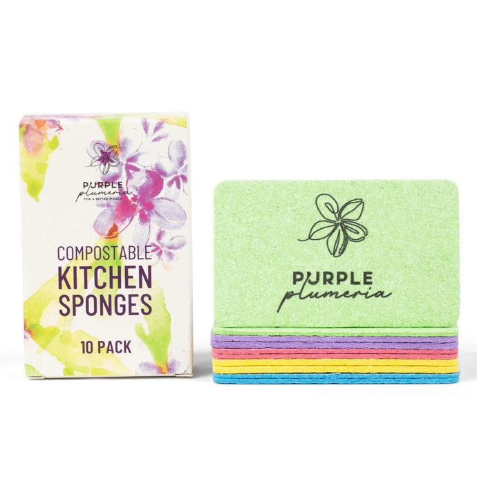 Compostable Dish Sponges: Plastic-Free & Eco-Friendly. Cellulose & Coconut fiber