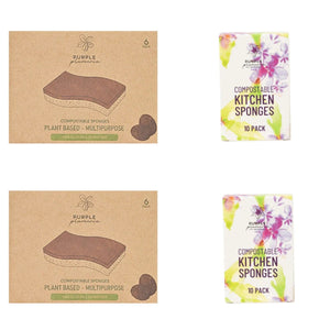 Compostable Dish Sponges: Plastic-Free & Eco-Friendly. Cellulose & Coconut fiber