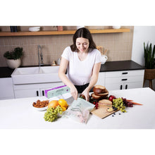Load image into Gallery viewer, Compostable Resealable Bags. Eco-Friendly &amp; Durable. Snack, Sandwich, Quart &amp; Gallon Sizes