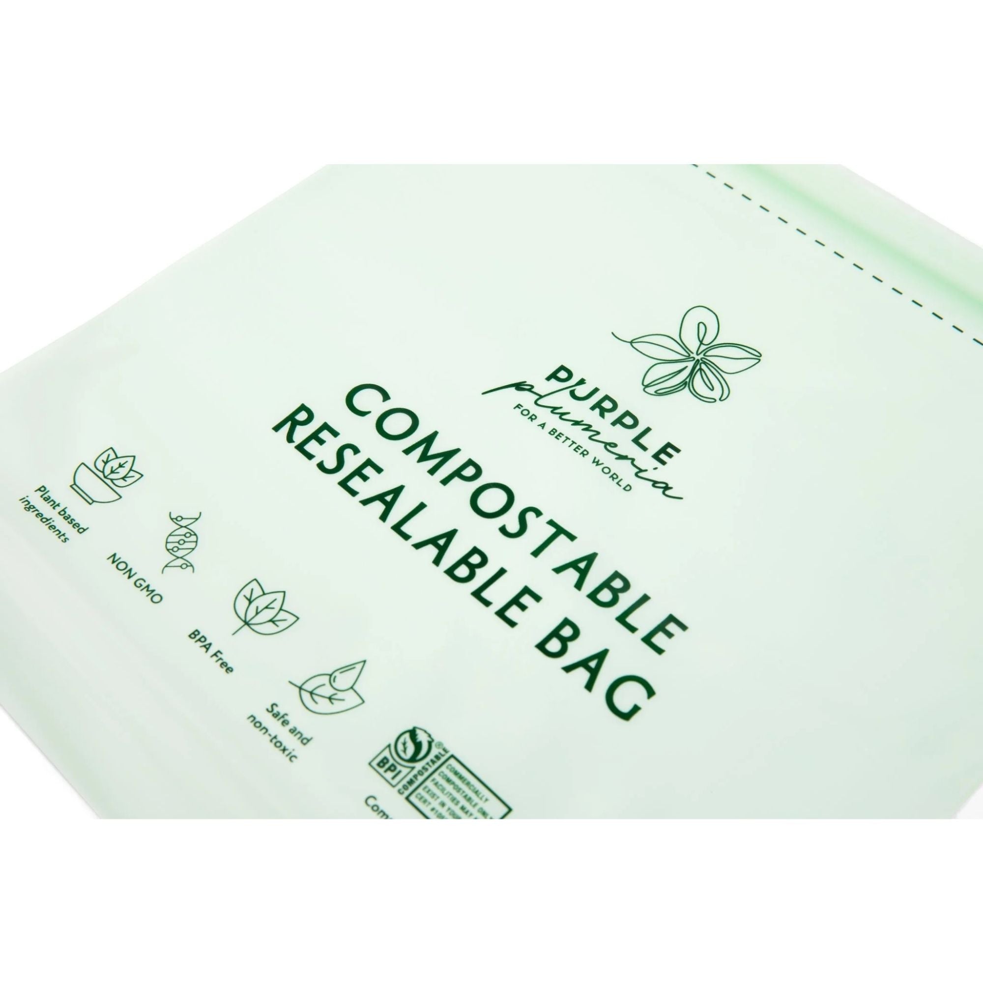 Compostable Resealable Bags. Eco-Friendly & Durable. Snack, Sandwich, Quart & Gallon Sizes