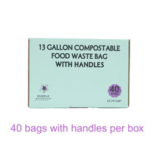 Load image into Gallery viewer, Compostable Kitchen Garbage Bags – 13 Gallon &amp; 3 Gallon Sizes. Durable &amp; Leak Proof