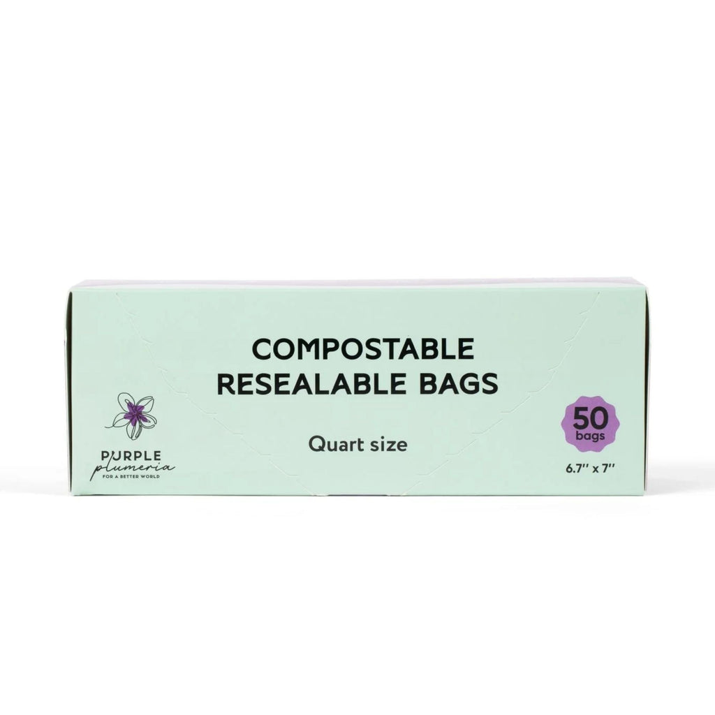 Compostable Resealable Bags. Eco-Friendly & Durable. Snack, Sandwich, Quart & Gallon Sizes