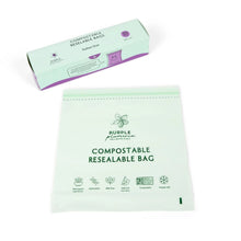 Load image into Gallery viewer, Compostable Resealable Bags. Eco-Friendly &amp; Durable. Snack, Sandwich, Quart &amp; Gallon Sizes