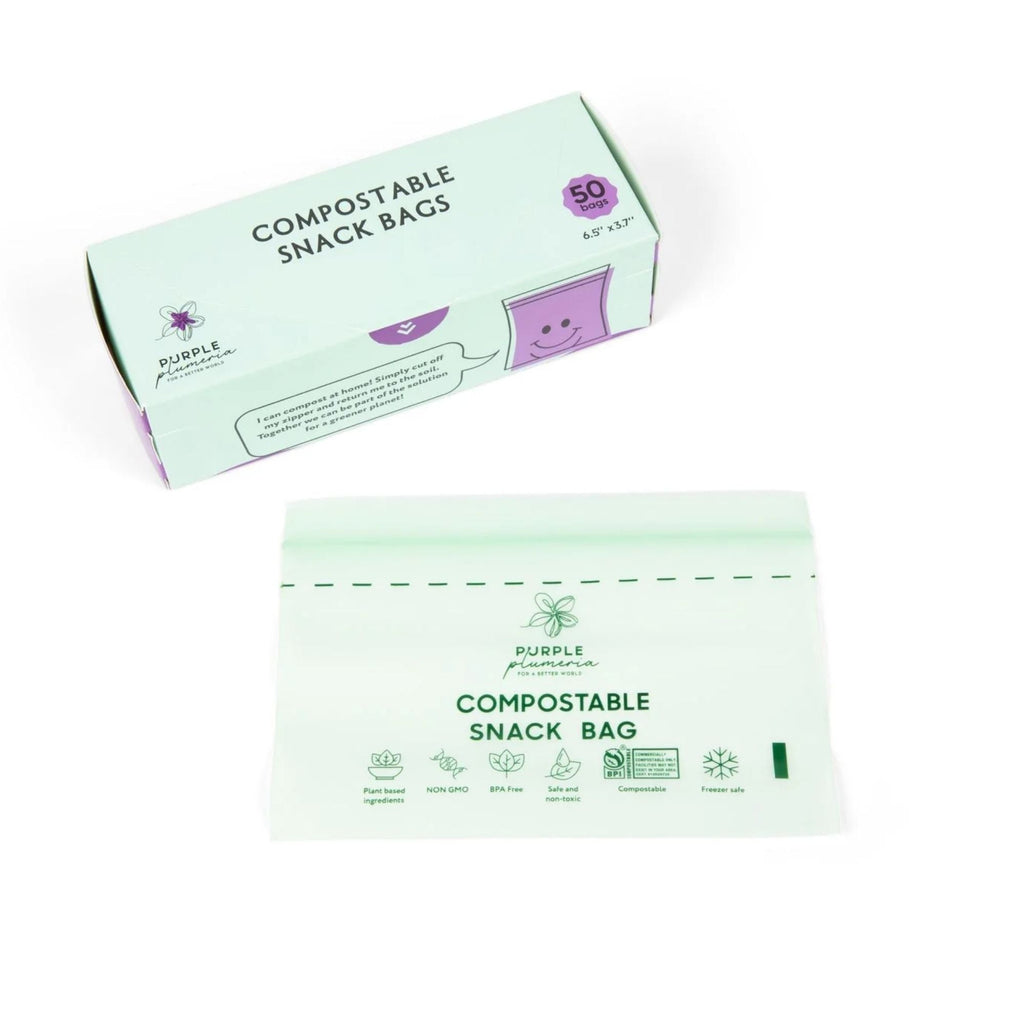 Compostable Resealable Bags. Eco-Friendly & Durable. Snack, Sandwich, Quart & Gallon Sizes