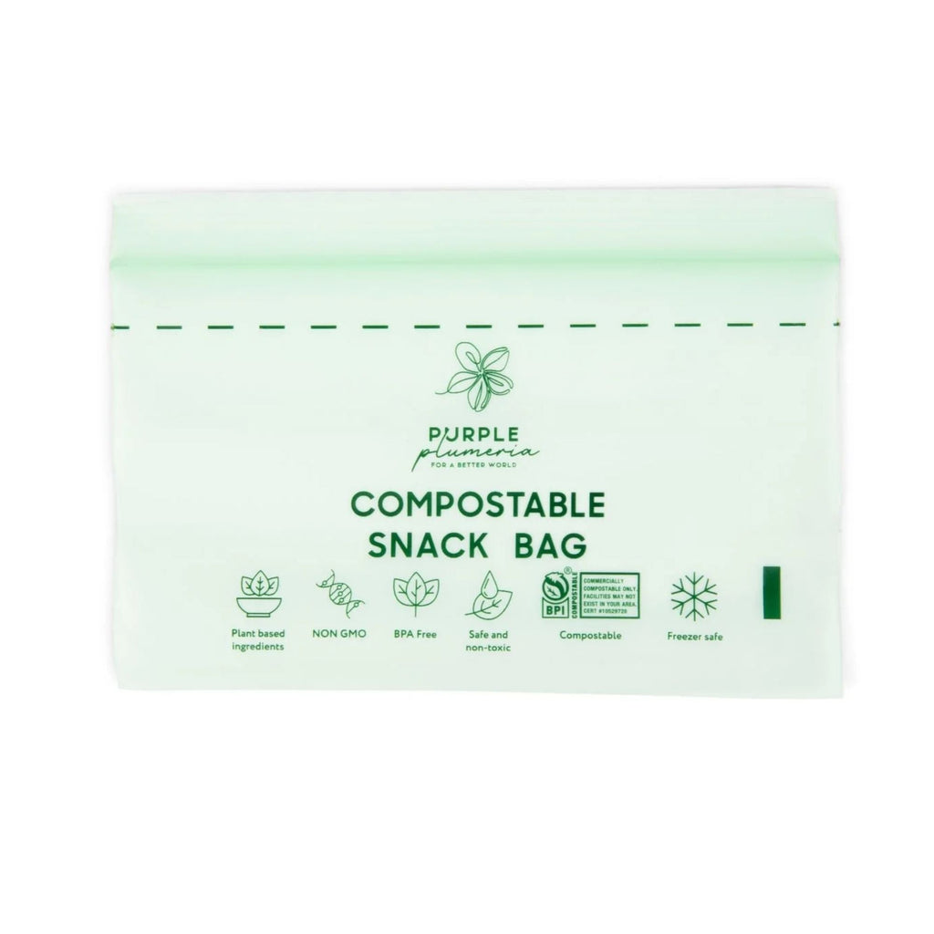 Compostable Resealable Bags. Eco-Friendly & Durable. Snack, Sandwich, Quart & Gallon Sizes