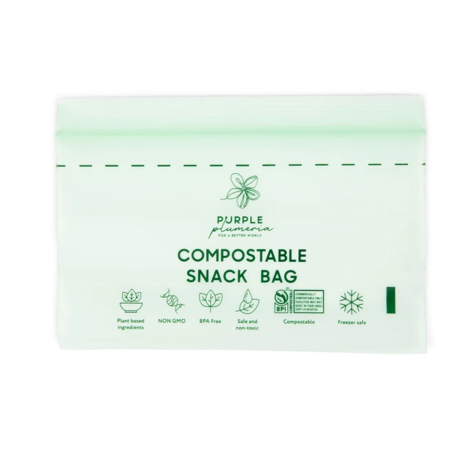 Compostable Resealable Bags. Eco-Friendly & Durable. Snack, Sandwich, Quart & Gallon Sizes