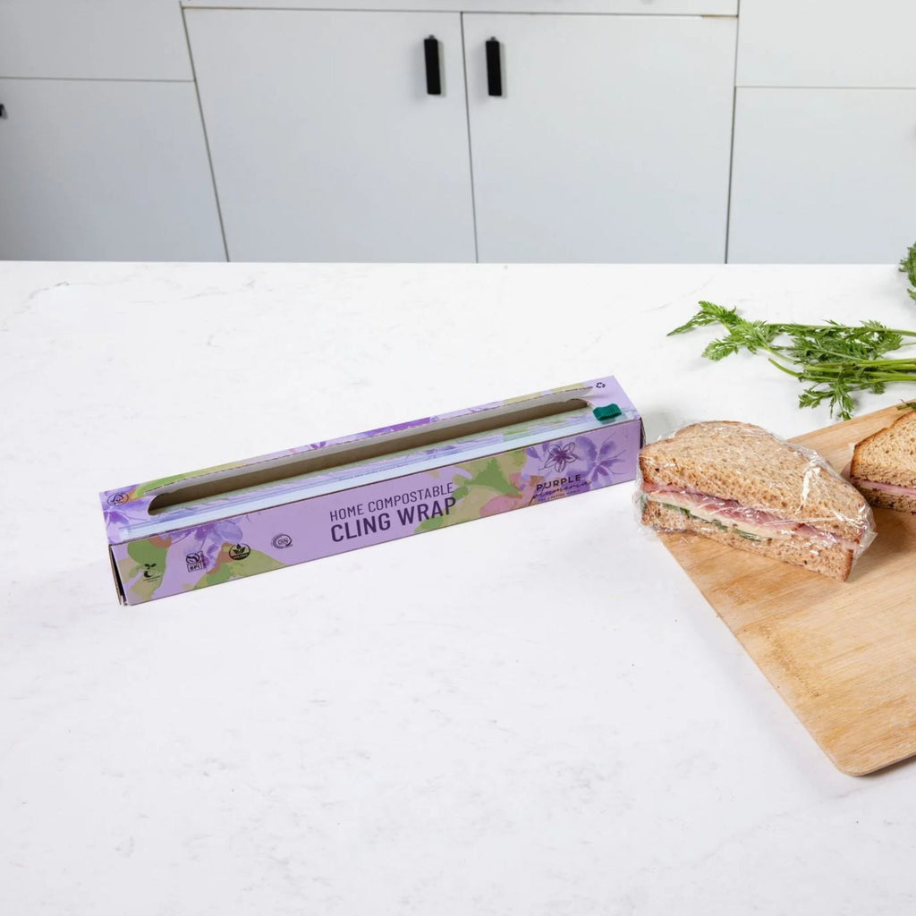 Home Compostable Cling Wrap. Keeps Food Fresh & Safe.