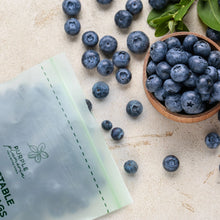 Load image into Gallery viewer, Compostable Resealable Bags. Eco-Friendly &amp; Durable. Snack, Sandwich, Quart &amp; Gallon Sizes