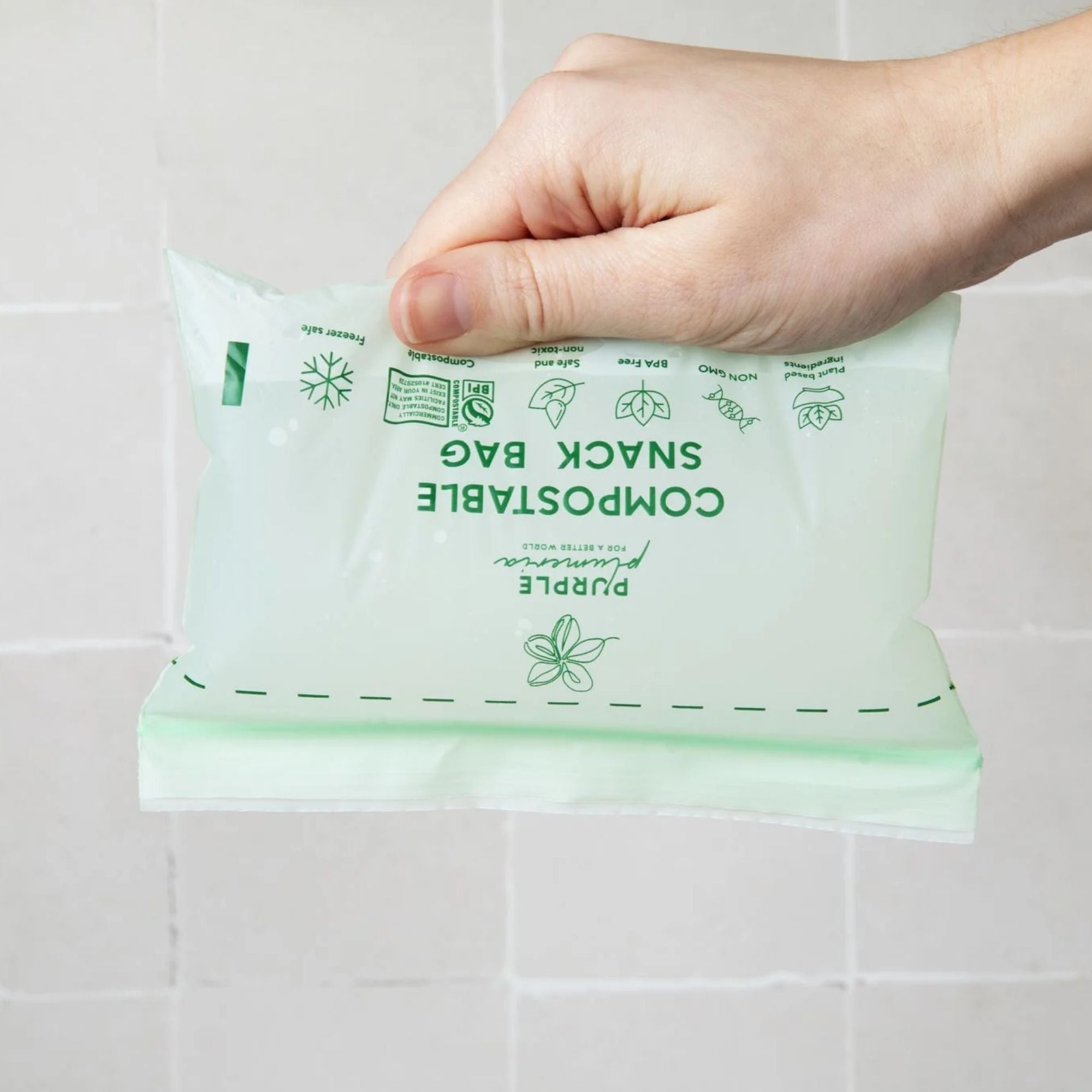 Compostable Resealable Bags. Eco-Friendly & Durable. Snack, Sandwich, Quart & Gallon Sizes