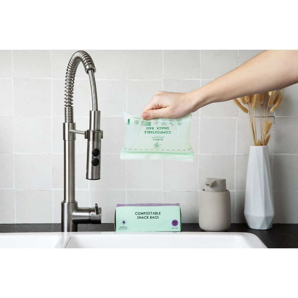 Compostable Resealable Bags. Eco-Friendly & Durable. Snack, Sandwich, Quart & Gallon Sizes