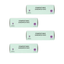Load image into Gallery viewer, Compostable Resealable Bags. Eco-Friendly &amp; Durable. Snack, Sandwich, Quart &amp; Gallon Sizes