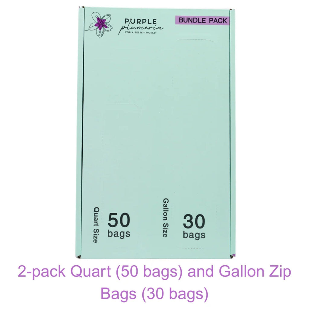 Compostable Resealable Bags. Eco-Friendly & Durable. Snack, Sandwich, Quart & Gallon Sizes