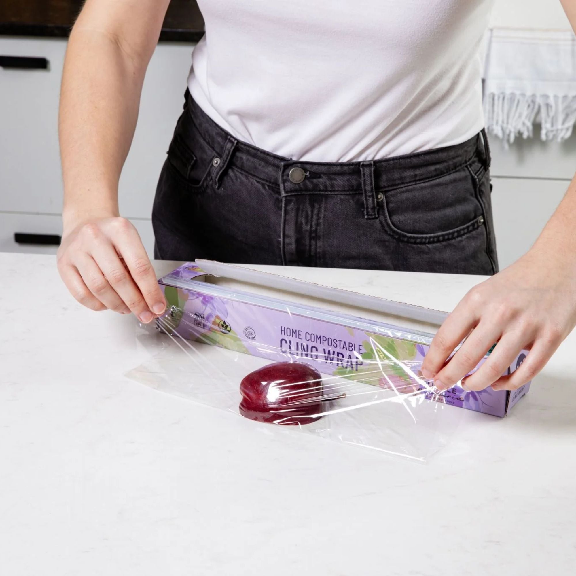 Home Compostable Cling Wrap. Keeps Food Fresh & Safe.
