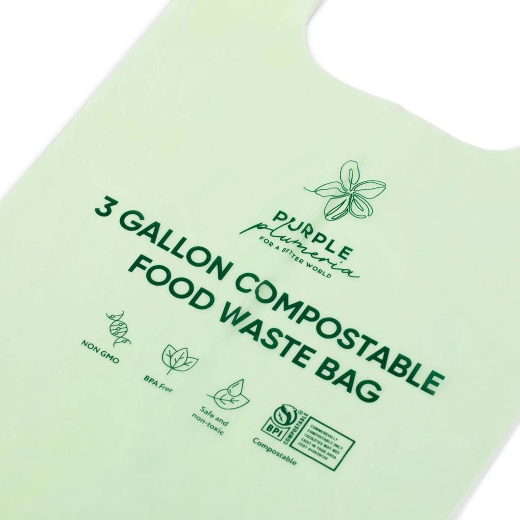 Compostable Kitchen Garbage Bags – 13 Gallon & 3 Gallon Sizes. Durable & Leak Proof