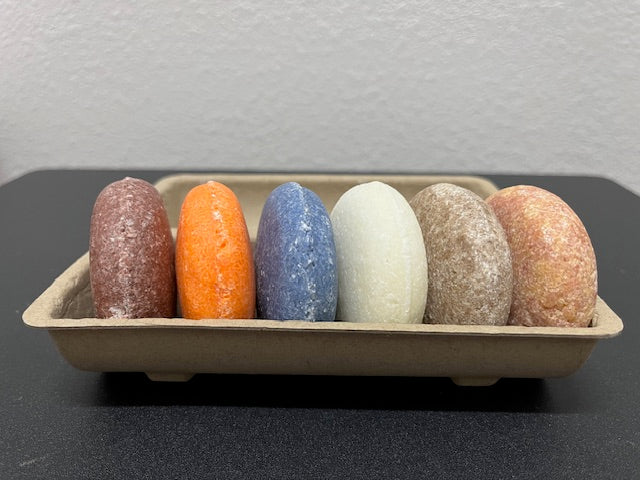 Detailed front view of Argan, Citrus, Peppermint, Dapperman, and Rosemary bars